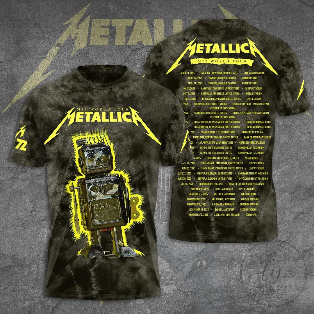 Metallica M72 World Tour Robot Graphic Tie-Dye T-Shirt