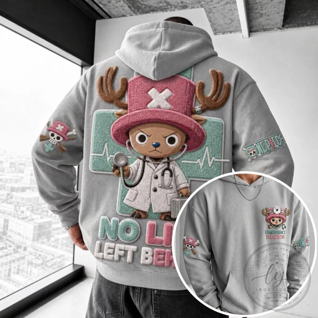 One Piece Tony Tony Chopper Emergency Doctor Anime Corduroy Hoodie