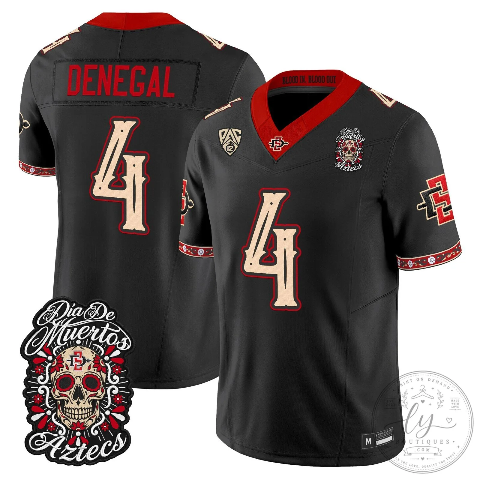San Diego State Aztecs Dia de los Muertos Football Jersey