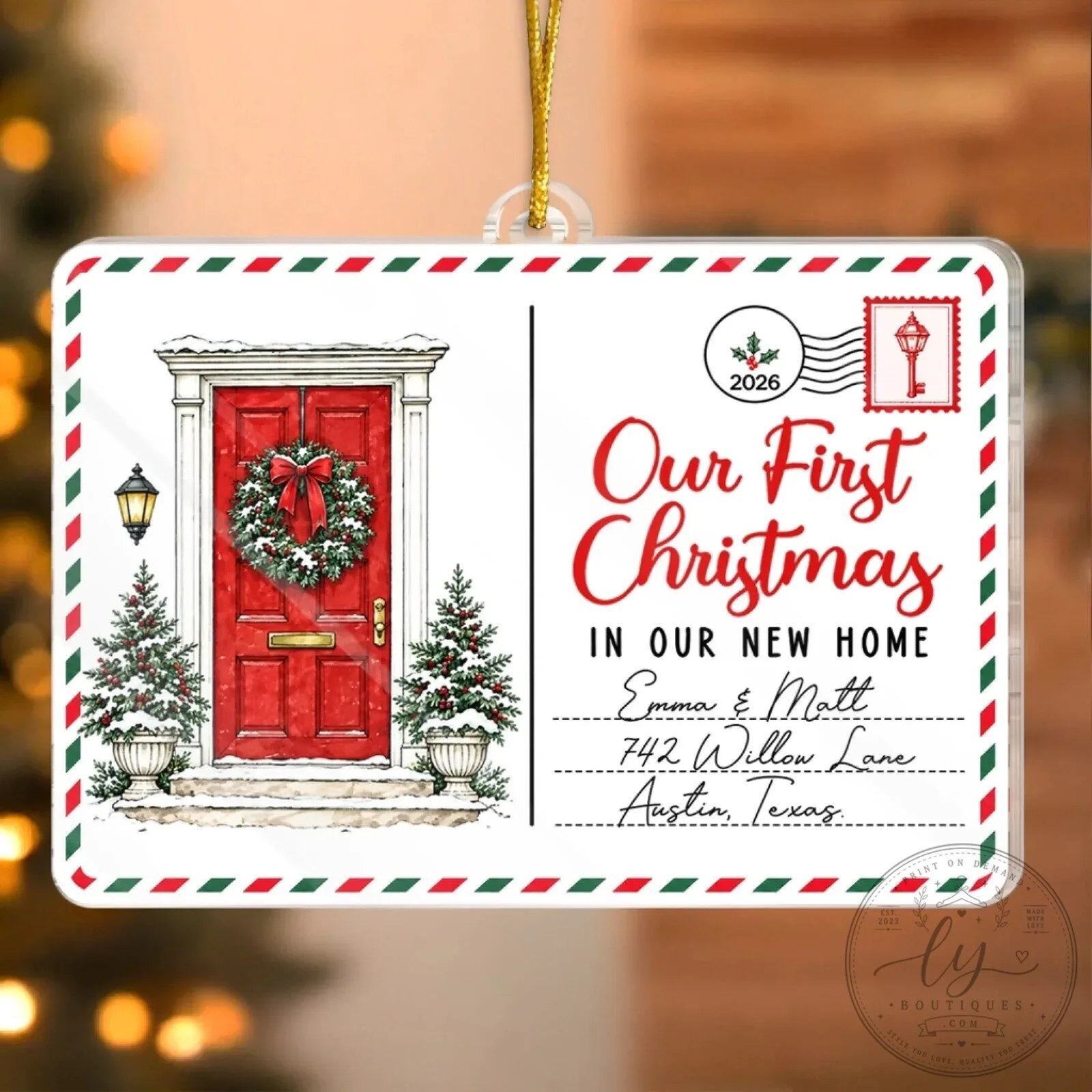 Our First Christmas In Our New Home Personalized Acrylic Ornament 8 Our First Christmas In Our New Home Personalized Acrylic Ornament