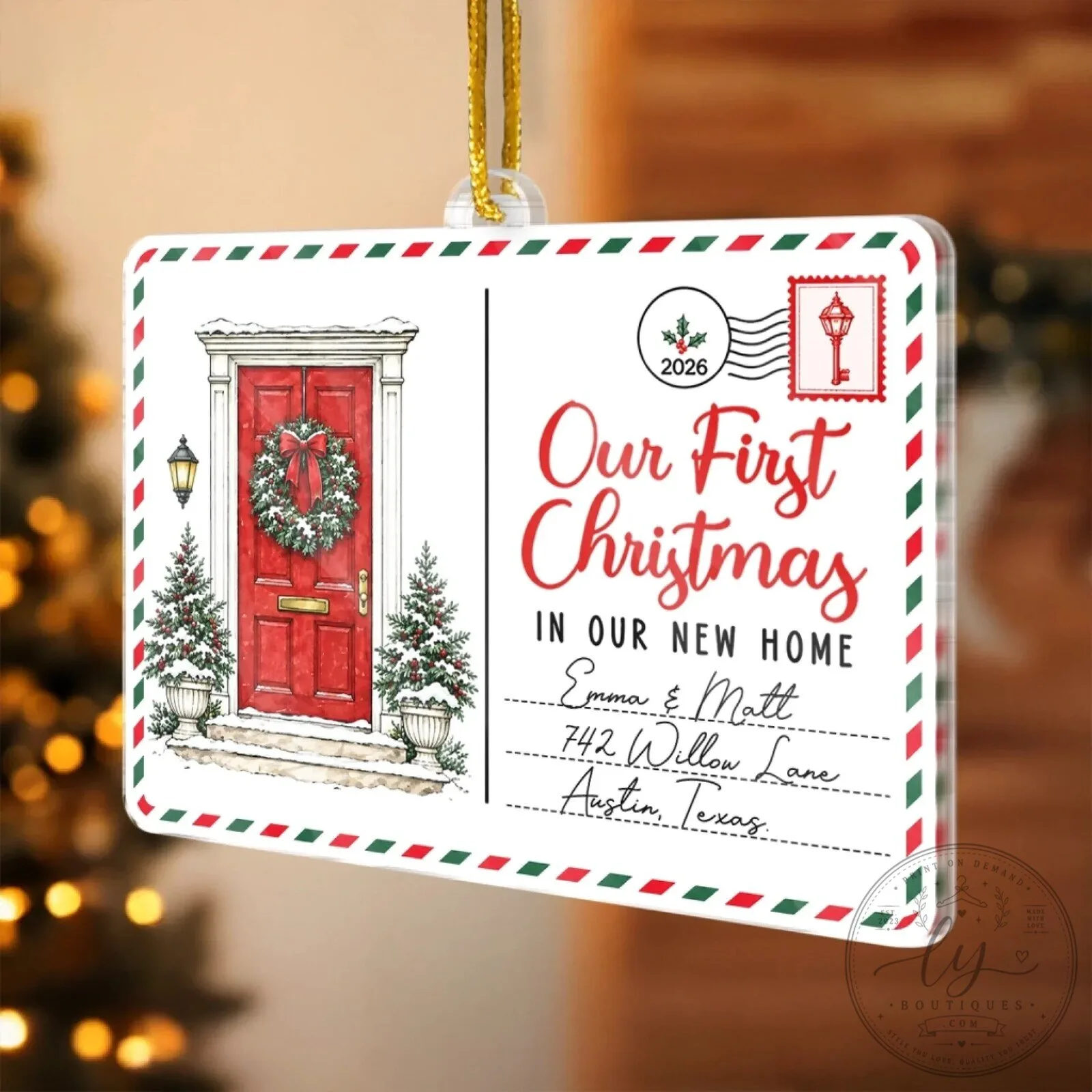 Our First Christmas In Our New Home Personalized Acrylic Ornament 9 Our First Christmas In Our New Home Personalized Acrylic Ornament