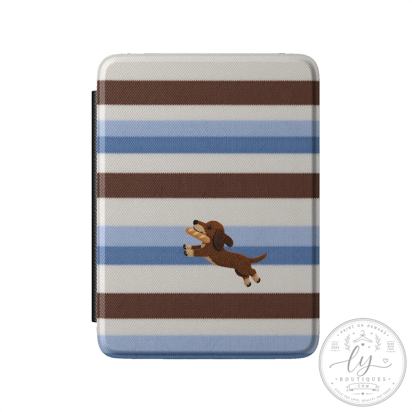 Dachshund Dog with Baguette Striped Pattern Kindle Case 9 Dachshund Dog with Baguette Striped Pattern Kindle Case