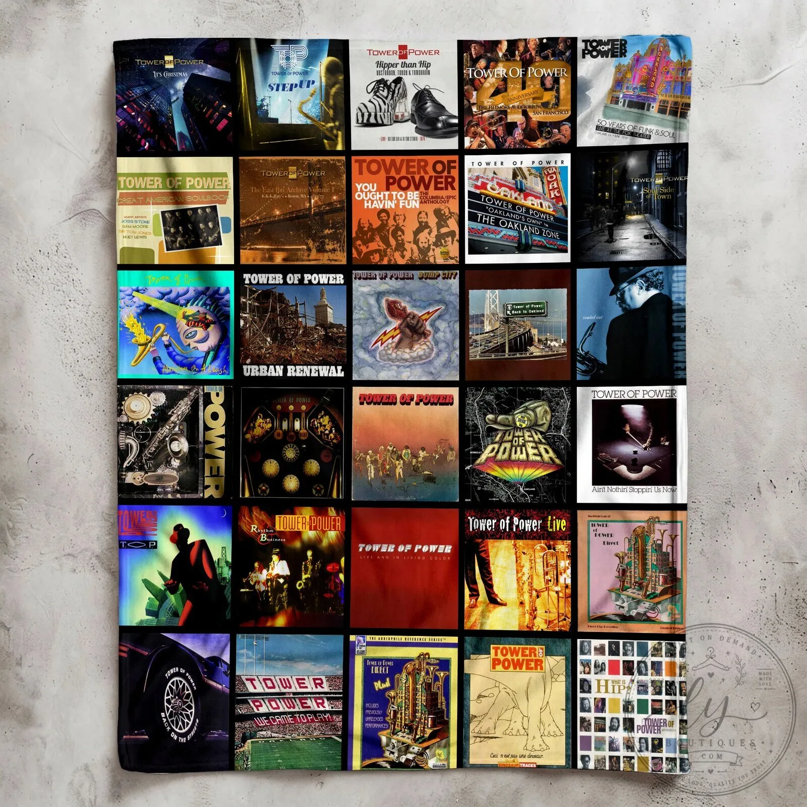 Tower of Power Albums Collage Music Fan Sherpa Blanket 12 Tower of Power Albums Collage Music Fan Sherpa Blanket