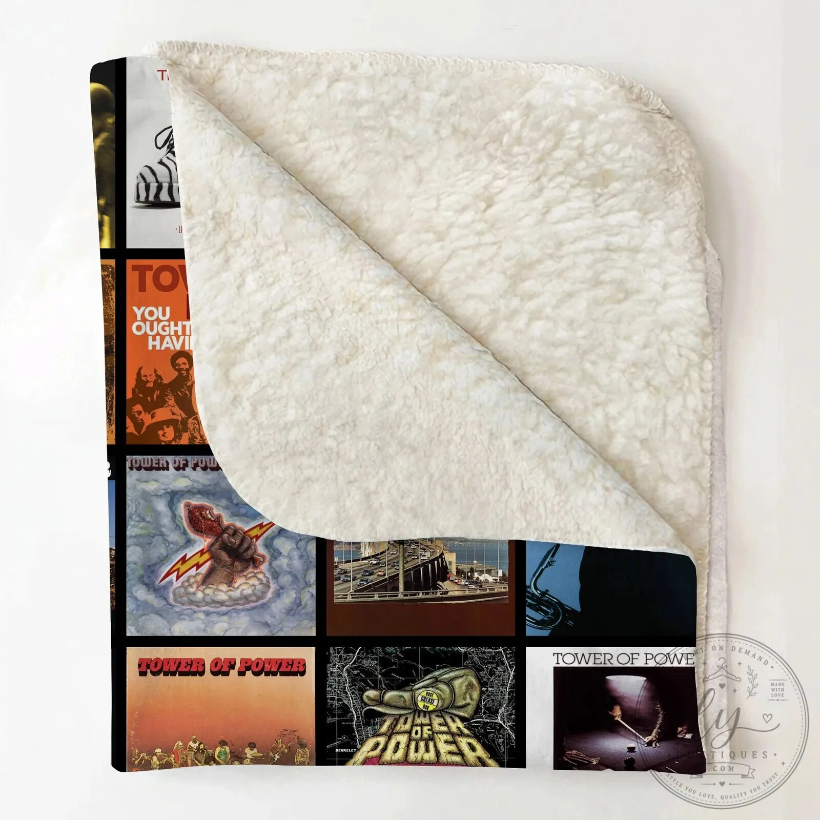 Tower of Power Albums Collage Music Fan Sherpa Blanket 13 Tower of Power Albums Collage Music Fan Sherpa Blanket