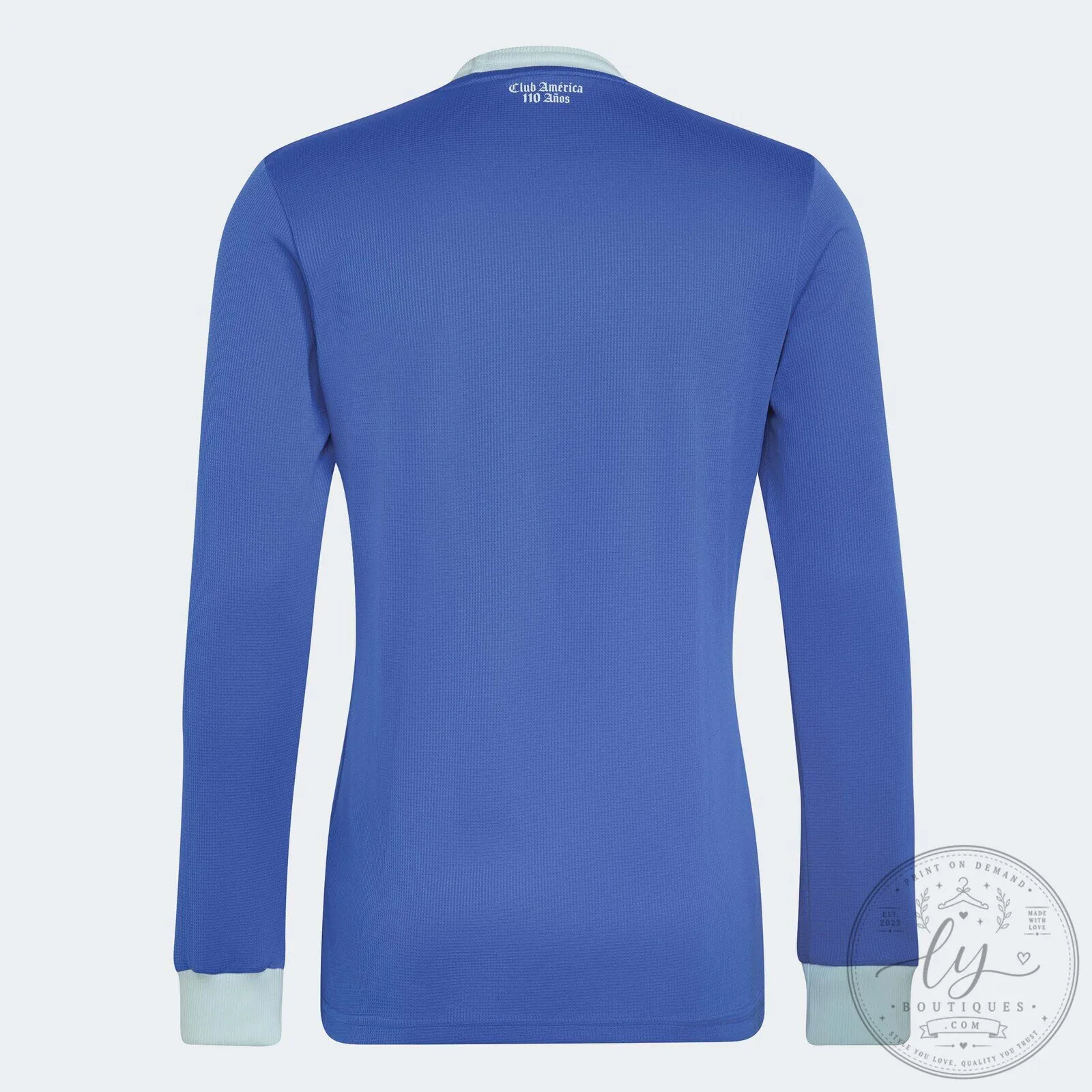 Club America 27th Anniversary Men's Blue Long Sleeve Jersey 9 Club America 27th Anniversary Men