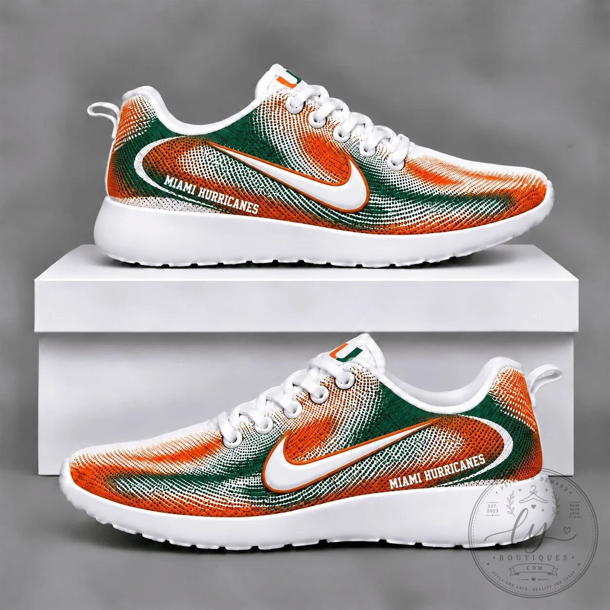 Miami Hurricanes NCAA Team Sports Fan Running Shoes