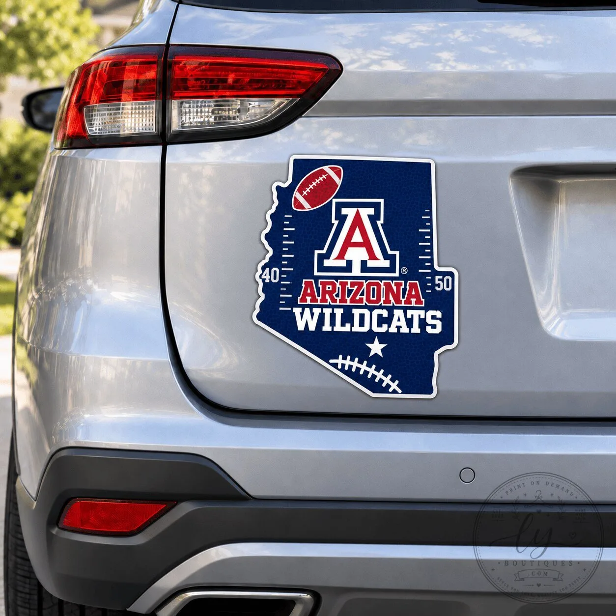 Arizona Wildcats Football State Shape Car Magnet