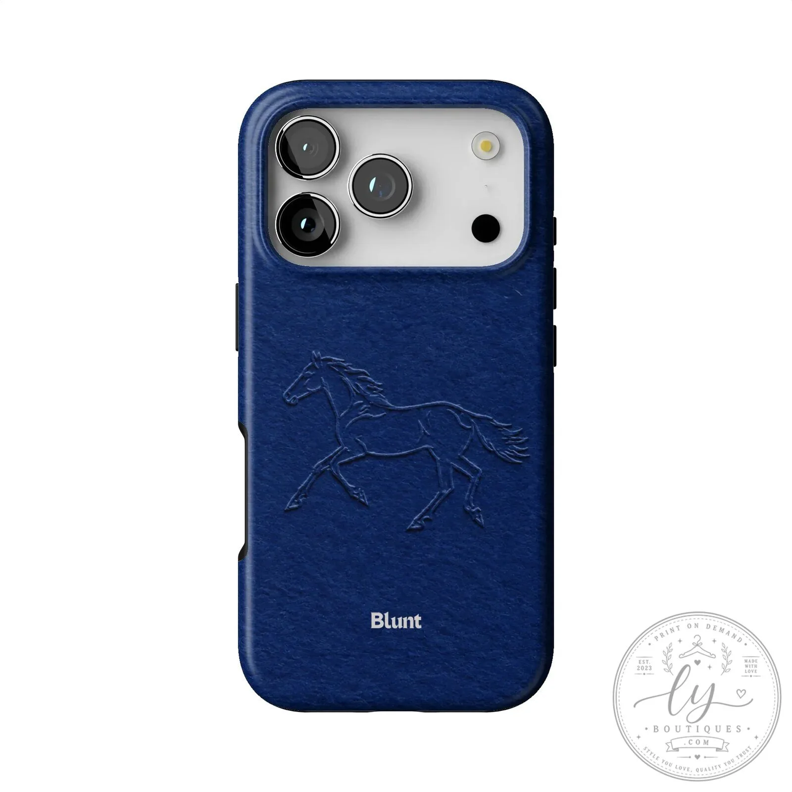 Noble Trot Horse Embossed iPhone Case for Apple Smartphone Protection