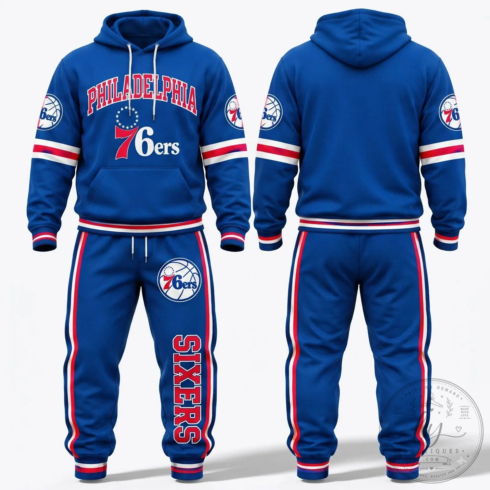 Philadelphia 76ers Basketball Team Royal Blue Hoodie