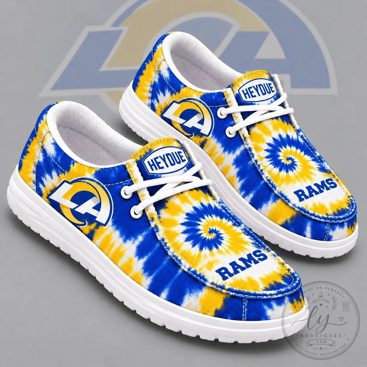 Los Angeles Rams NFL Tie Dye Casual Loafers Shoes for Game Day 1 Los Angeles Rams NFL Tie Dye Casual Loafers Shoes for Game Day