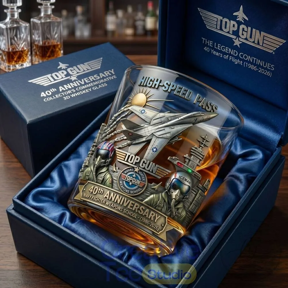 Top Gun 40th Anniversary Commemorative Whiskey Glass with 3D Fighter Jet Design 3 Top Gun 40th Anniversary Commemorative Whiskey Glass with 3D Fighter Jet Design