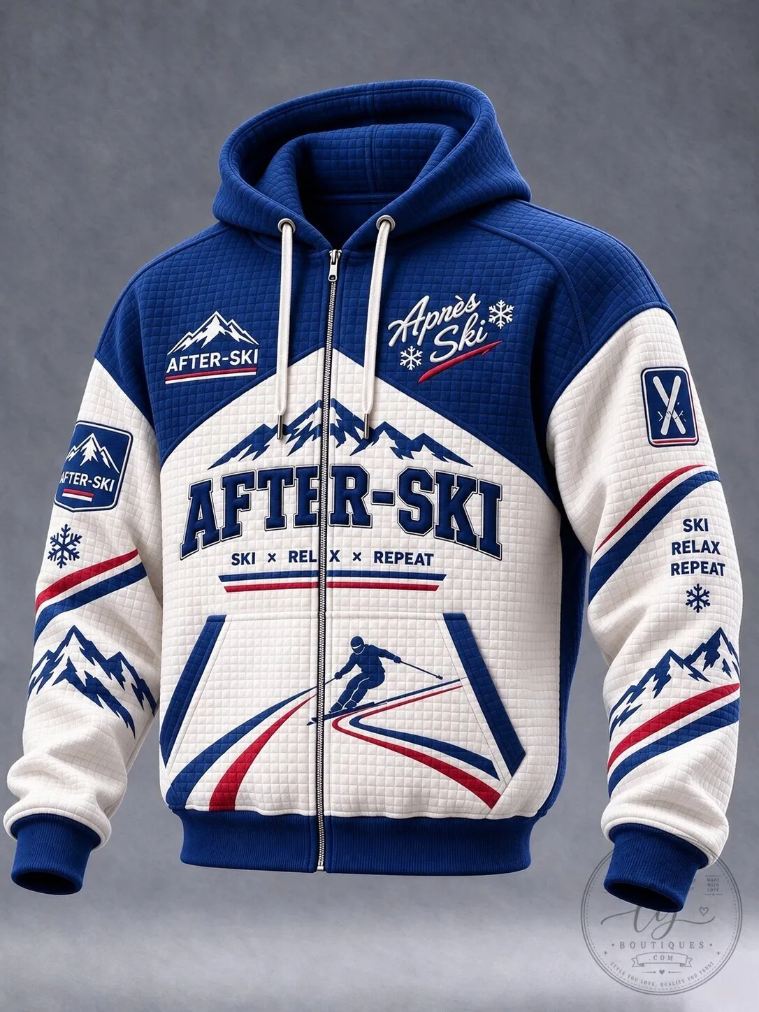 Après Ski Winter Sports Mountain Graphic Full-Zip Hoodie